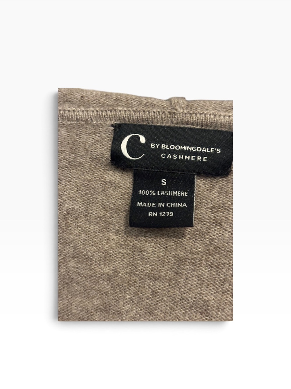 Bloomingdale's 100% Cashmere Women’s Hooded Zipper Cardigan in Taupe Size S - Picture 3 of 6